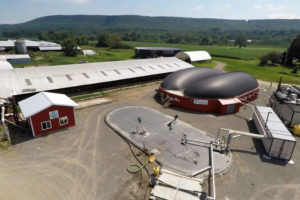 马萨诸塞州迪尔菲尔德的Bar-Way农场的肥料和食物废料转化为能源的设施。