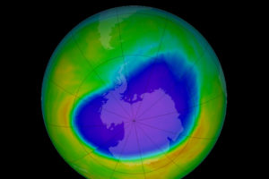 2016年10月南极臭氧空洞。