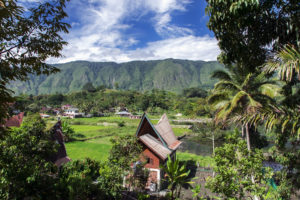 印尼北苏门答腊岛巴里山中的一个村庄。