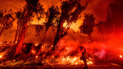 消防员在11月1日在加利福尼亚州圣加拉的战斗玛丽亚火。
