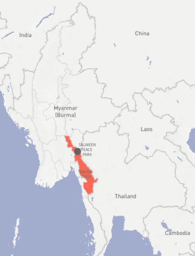 萨尔温江和平公园位于缅甸与泰国边境附近的克伦邦。