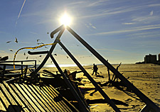 rocataway海滩由飓风桑迪损坏2012年
